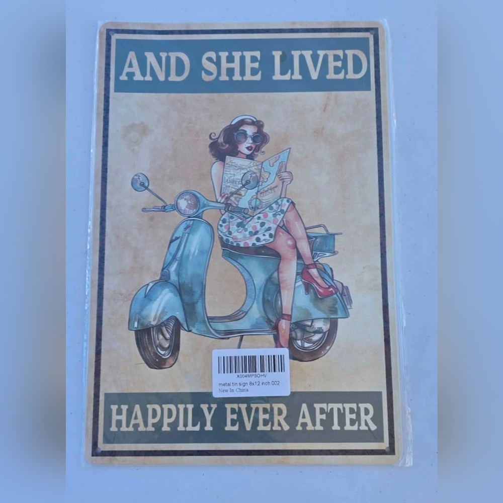 Retro Vespa Scooter Metal Tin Sign